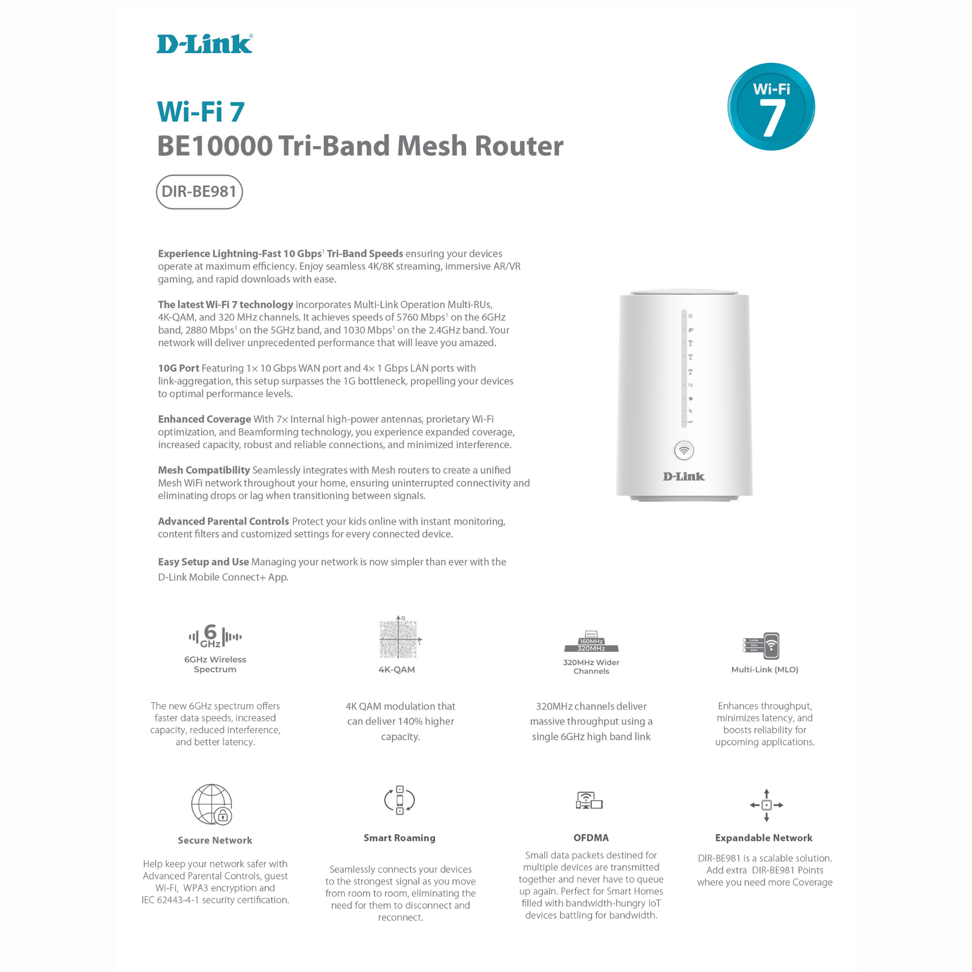 WiFi 7 BE10000 Tri-Band Mesh Router | Jordan