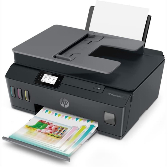 HP Smart Tank 615 wireless all-in-one color ink tank printer with print scan copy fax functions, automatic document feeder, dual-band Wi-Fi and Wi-Fi Direct at SAMMANPC Jordan