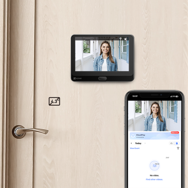 EZVIZ HP4 wireless video door viewer with 1080p camera, 4.3-inch indoor colour screen, 155-degree wide-angle view and 3m infrared night vision